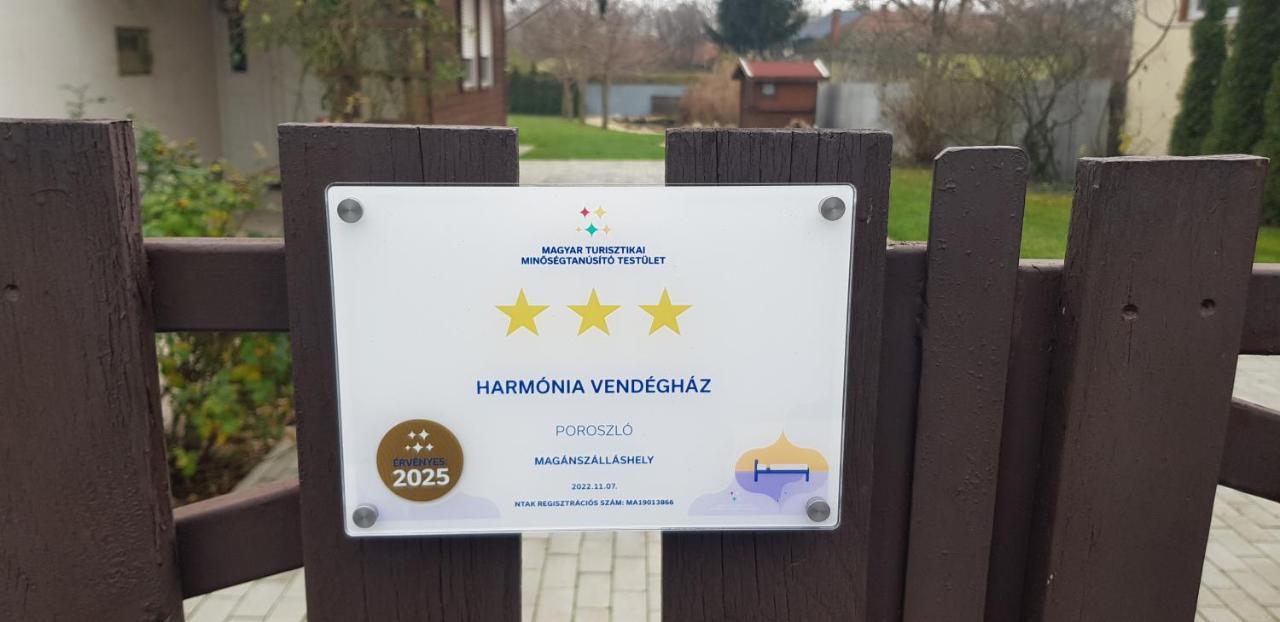 Harmónia Vendégház Poroszló Extérieur photo